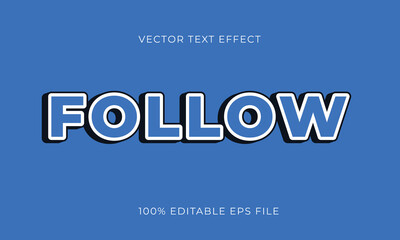  followers editable 3d vector text effect