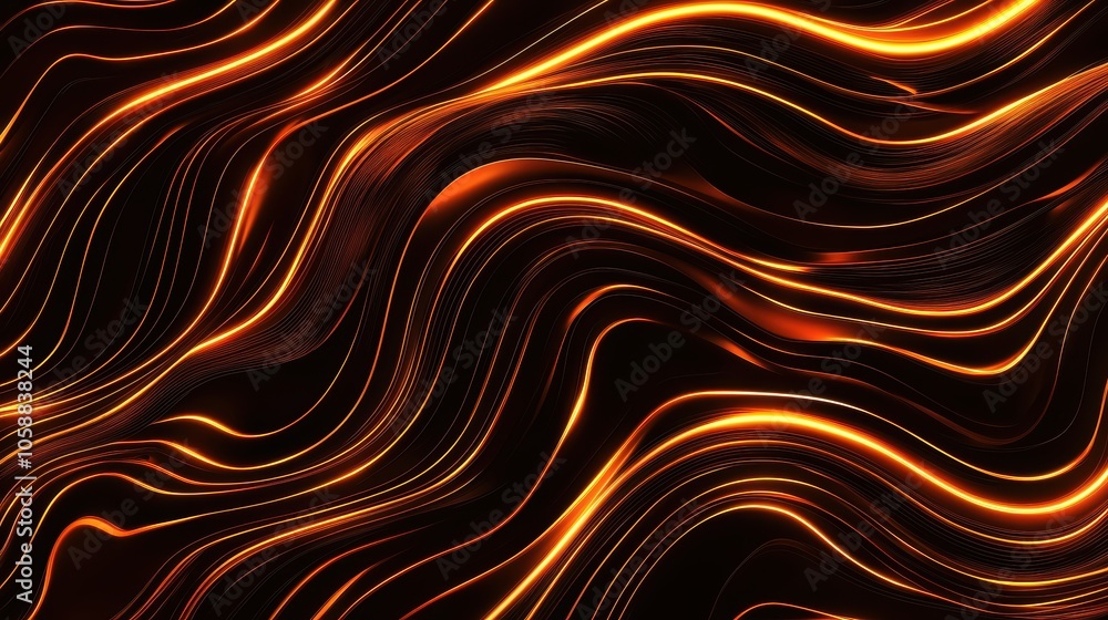 Poster elegant interconnected lines in gold and bronze display