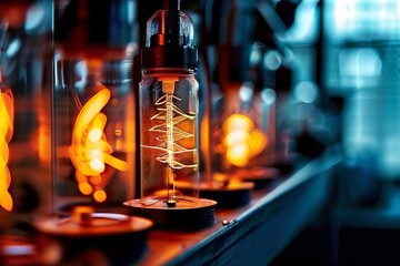 fading light a close up shot of a laboratory light source with a