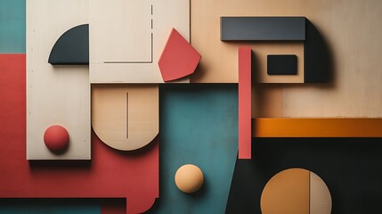 rainbow geometric shapes design playful