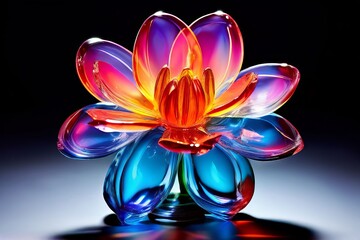 flower in a colored gela flower is lit with a colored gel castin
