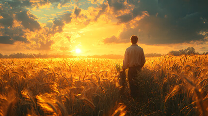 Fototapeta premium farmer in the field