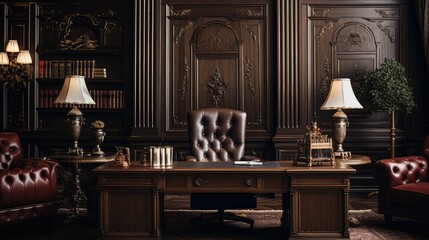 ornate wood luxury office
