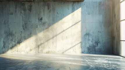 Room with an empty concrete wall.