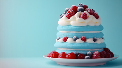 Cream dessert with berries