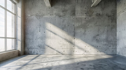 Room with an empty concrete wall.