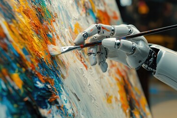 Robotic Hand Painting Canvas