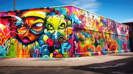 graffiti rainbow wall