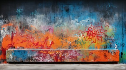 vibrant cement wall ledge