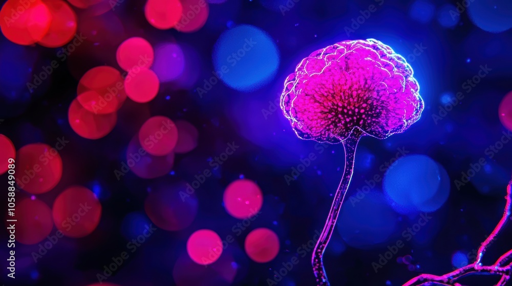 Poster abstract fantasy with colorful technology elements