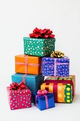 Obraz premium Brightly Colored Gift Boxes with Bows