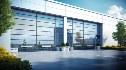 sleek business garage door
