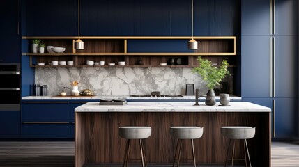 modern navy blue interior