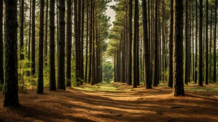 Obraz premium dense georgia pine trees