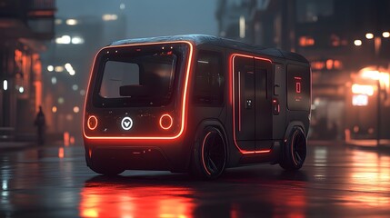 Modern delivery service, electric vehicle, eco-friendly transportation