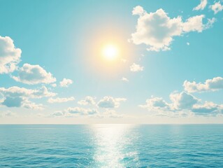 Obraz premium Ocean sunrise with clear sky