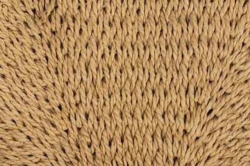 Woven straw texture background. Natural woven straw. Wicker cloth. Wooden mat pattern