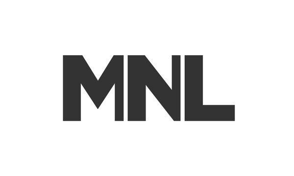 MNL logo design template with strong and modern bold text. Initial based vector logotype featuring simple and minimal typography. Trendy company identity.