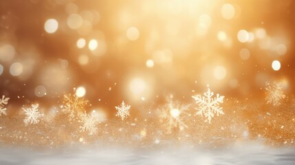 Naklejka premium festive snowflake gold background