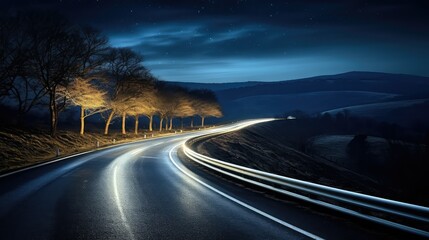 Fototapeta premium winding night sky road