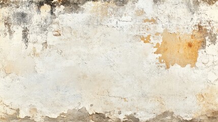 Obraz premium Old grungy stone cement wall in white provides a textured backdrop. This vintage-style plastered brickwork creates an ideal empty space for mockup or website design.