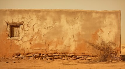 crumbling old adobe wall