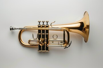 Obraz premium Flugelhorn photographed in studio on white background