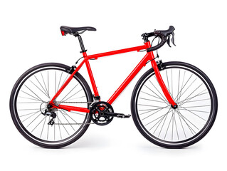 Side view racing bicycle, isolated on white background	