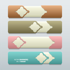Slide shape cover banners set with Islamic design