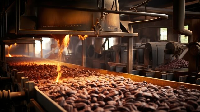 roasting cocoa plant