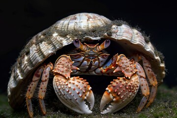 Spotted hermit crab in shell