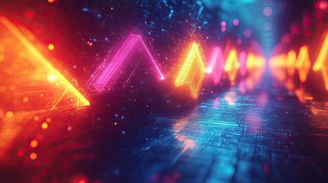 Vibrant arrows pointing in different directions, symbolizing the dynamic nature of content marketing and creative direction