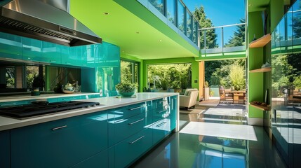 Fototapeta premium innovation blue green technology