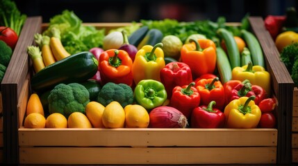 colorful fruits and vegetables box