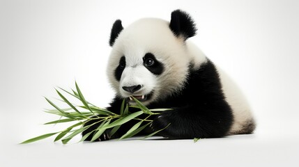 bamboo panda white background