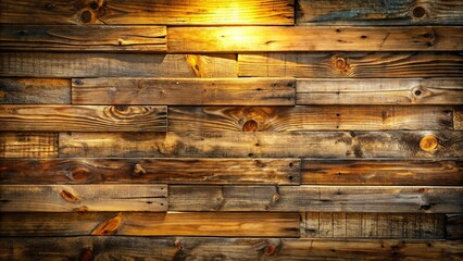 A wall constructed from reclaimed wooden planks, each displaying unique grain patterns and a warm, golden glow emanating from an unseen source.