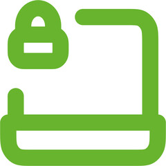Laptop Lock icon logo design