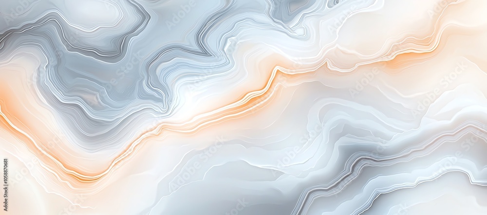 Poster a mesmerizing abstract image featuring swirling patterns in soft gray and peach tones, resembling in
