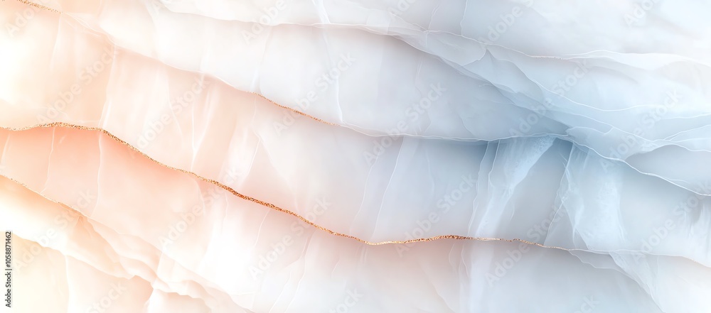 Poster abstract soft pastel background with smooth flowing texture in shades of blue and peach, creating a 