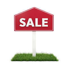 For sale sign, real estate element, isolated on white background