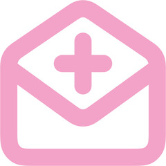 Fototapeta premium Mail Open Plus icon logo design