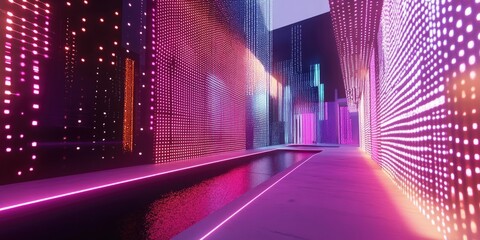 A forward thinking virtual metropolis showcasing cutting edge illumination technology, setting a trend in innovative lighting and redefining urban environments.