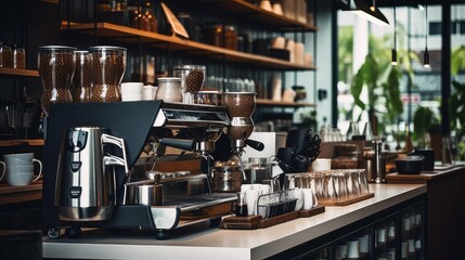 brew coffee cup and beans