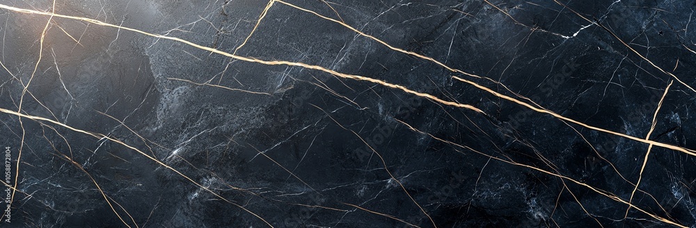 Poster elegant black marble texture with gold veining, creating a sophisticated and luxurious pattern ideal