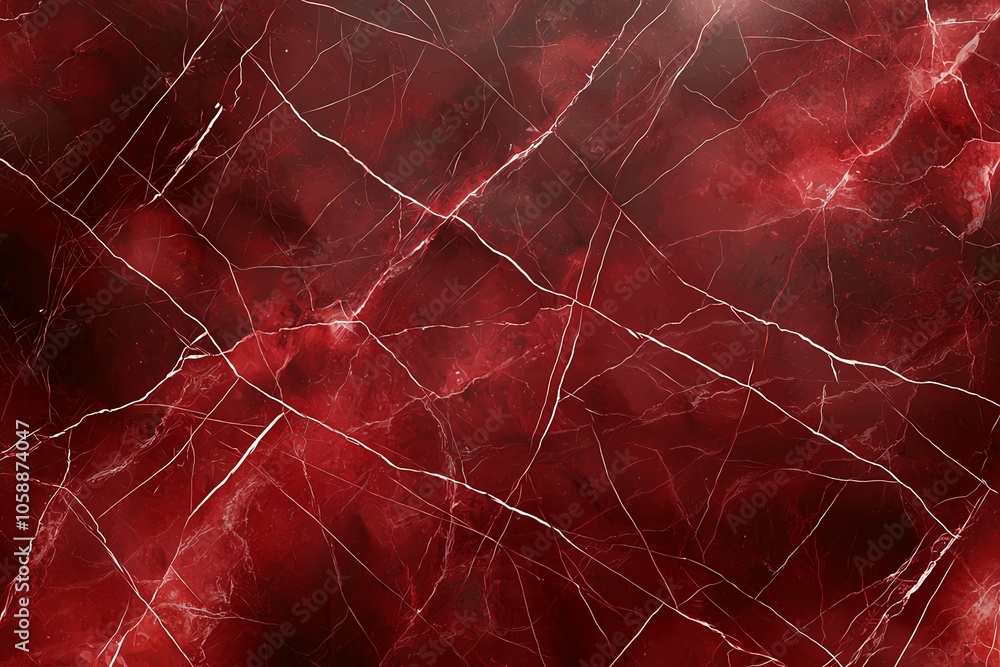 Poster elegant red marble texture with intricate white veins creating a luxurious and sophisticated pattern
