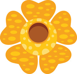 Rafflesia arnoldii flower growing in wild nature, largest individual flower on earth vector illustration in flat style isolated on white background