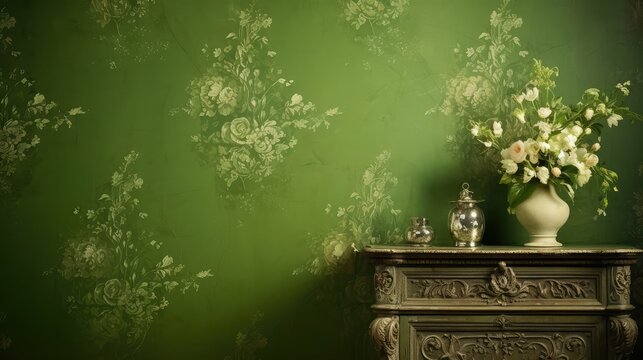Fototapeta swirls green pattern wallpaper