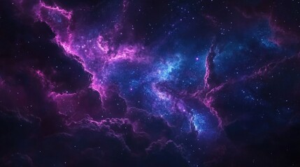 Purple Blue Nebula with Stars