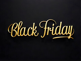 Obraz premium Black Friday golden vintage elegant handwriting banner