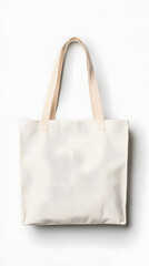 Blank Eco Friendly White tote bag mock up, isolated on white background.	